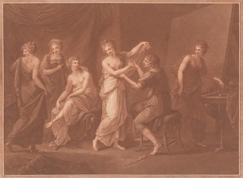 Zeuxis Composing the Picture of Juno (1785) — Angelica Kauffmann
