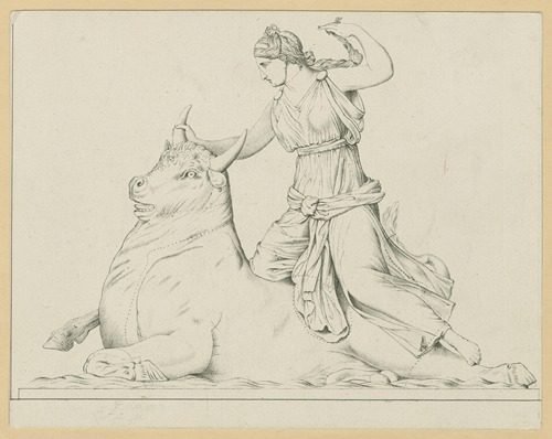 Europa on the back of Zeus in the form of a bull (1872 - 1887) by Anonymous