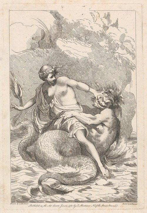 Woman warding off Monster — John Hamilton Mortimer