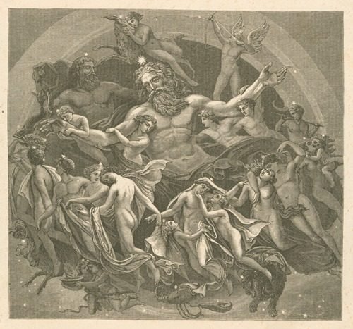 Uranus surrounded by the dance of the stars (1883 - 1884) by Karl Friedrich Schinkel