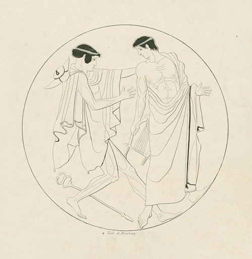 Mercury pursuing Apollo to seize his lyre (1844-1861) by P. Bineteau