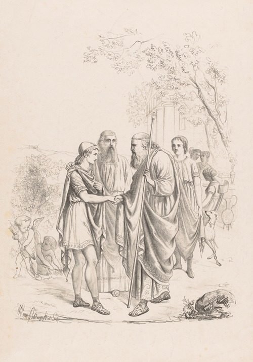 Telemachus visits Nestor on the island of Pylon (1870) by Wilhelmus Petrus van Geldorp