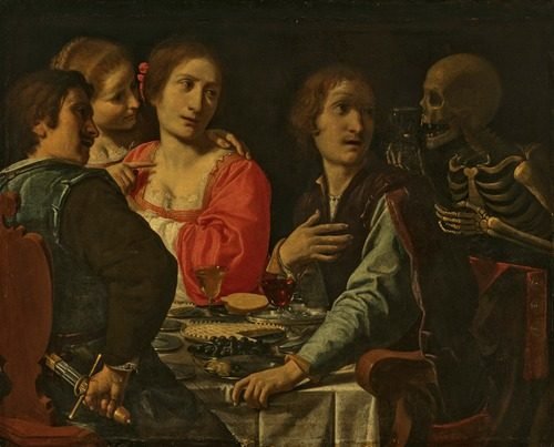 Memento mori; Death comes to the table by Giovanni Martinelli