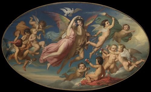 Wedding procession of Cupid and Psyche, plafond composition (1863) by Henryk Siemiradzki