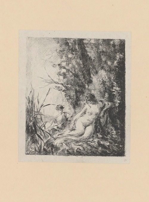 Nymphe causant avec un jeune berger
