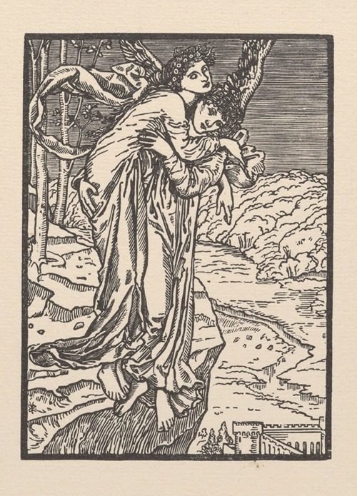 Zephyrus bearing off Psyche (1865) — Sir Edward Coley Burne-Jones