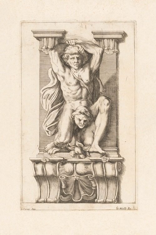 Man subdues a harpy (1663)