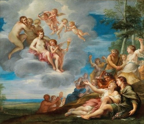 Venus and Apollo with the Muses by Louis Cousin