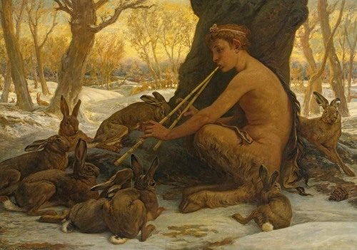 Young Marsyas (Marsyas Enchanting The Hares) (1878) — Elihu Vedder