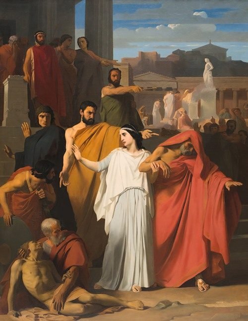 Oedipus Going into Exile from Thebes (1843)