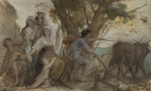 Maternité et labourage (1880) by François Lafon