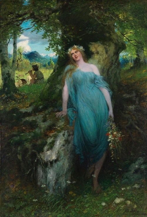 Wood nymph and shepherd (1905) — Ferdinand Leeke