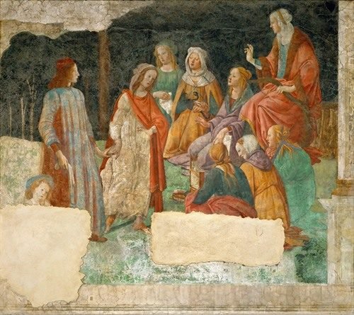 Young man before the Seven liberal arts (ca. 1484) — Sandro Botticelli