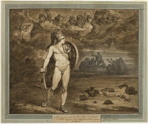 Telemachus, Believing that His Father, Ulysses, Is Dead, Searches for Him in the Underworld, from The Adventures of Telemachus, Book 18 (1808) by Bartolomeo Pinelli