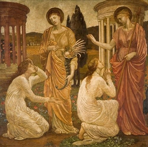 Psyche at the Shrines of Juno and Ceres (1881) by Sir Edward Coley Burne-Jones