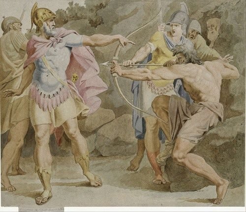 Philoctetes aiming the bow of Hercules at Odysseus (1790)