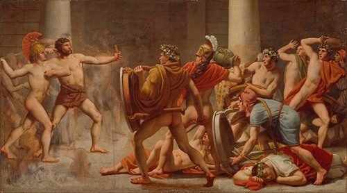 Ulysses’ revenge on Penelope’s suitors (1814) by Christoffer Wilhelm Eckersberg