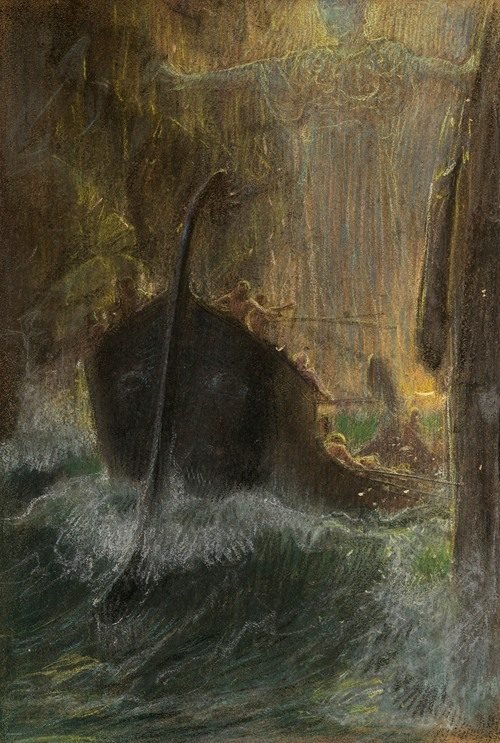 Zwischen Skylla und Charybdis (1910) — Adolf Hirémy-Hirschl