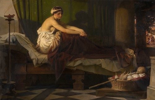 The Awakened Penelope Waits for the Return of Ulysses (1877) by Eduard Julius Friedrich Bendemann