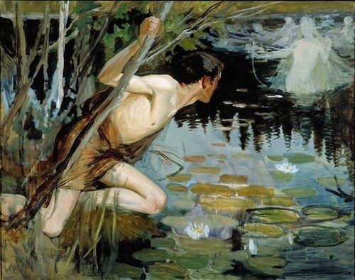 Youth And A Mermaid, Sketch (1896) — Albert Edelfelt