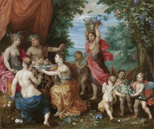 A Bacchanal With Ceres, Bacchus And Venus — Jan Brueghel the Younger