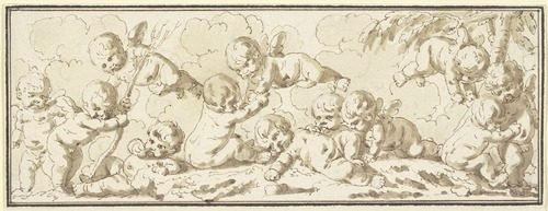 Zwölf spielende Amoretten — Louis-Felix de La Rue