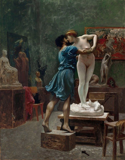 Pygmalion et Galatée, esquisse à l’huile (1890)