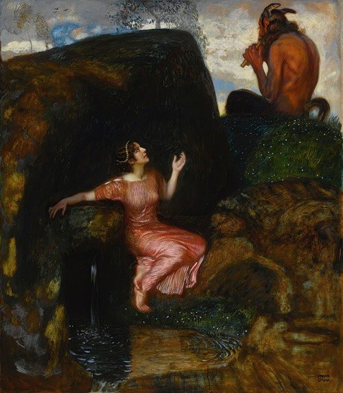 An Der Quelle (Lauschende Nymphe) — Franz von Stuck