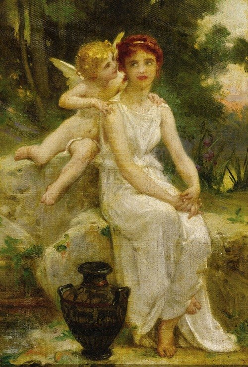 Cupid Whispering to a Young Maiden — Guillaume Seignac