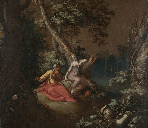 Landscape With Vertumnus And pomona (Ca. 1595–1600) — Abraham Bloemaert