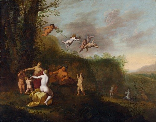 Bacchus and Nymphs in a Landscape (Probably 1640s)