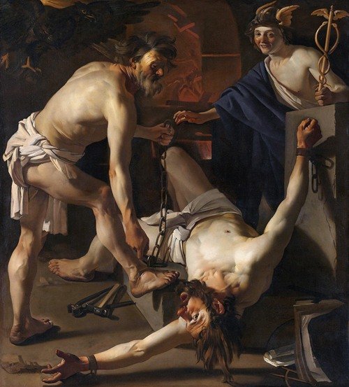 Prometheus Being Chained By Vulcan (1623)