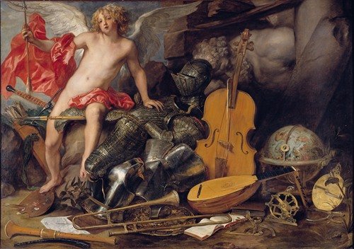 Triumphant Cupid among Emblems of Art and War (1645-1650)