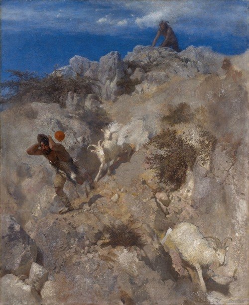 Pan Frightening A Shepherd (Terrified Panic) (1865)