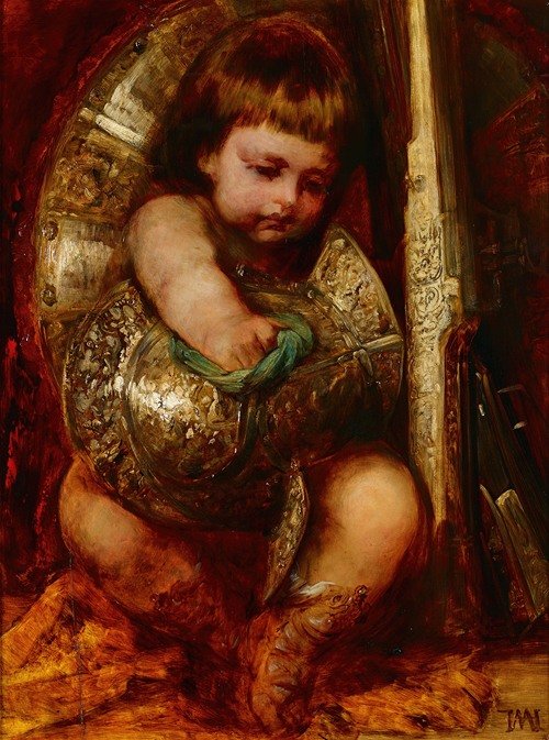 Putto, Cleaning The Arms Of Mars (1869)