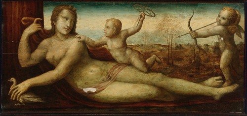 Reclining Venus With Two Amorini