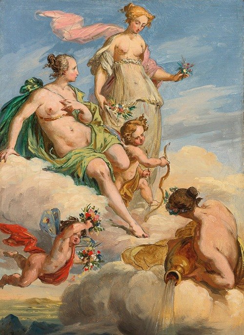 Two Goddesses And A Personification Of A River
