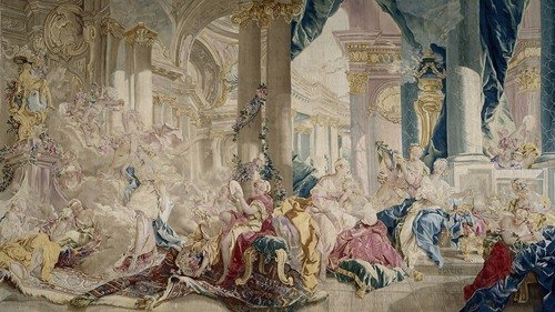 Psyché conduite par Zéphyr dans le palais de l’Amour. Psyché montrant ses richesses à ses soeurs (1741)