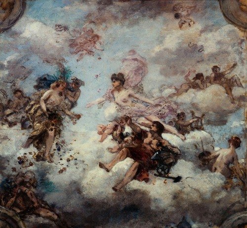 La France accueillant l’Abondance, projet de plafond pour le palais de l’Élysée (1907)