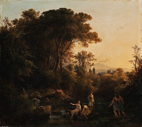Landscape With Nymphs Bathing (1834)