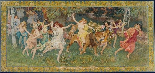 La Fête Des Bois, Les Bacchantes — Frederick Arthur Bridgman