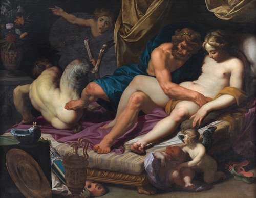 Hercules Kicking Faunus out of Omfale’s Bed (1607)