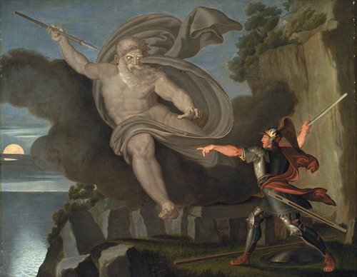 Fingal´s Battle with the Spirit of Loda (1797) — Asmus Jacob Carstens