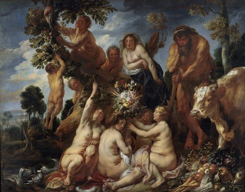 Achelous Defeated by Hercules. The Origin of the Cornucopia. (Allegory of Fruitfulness) (1649)