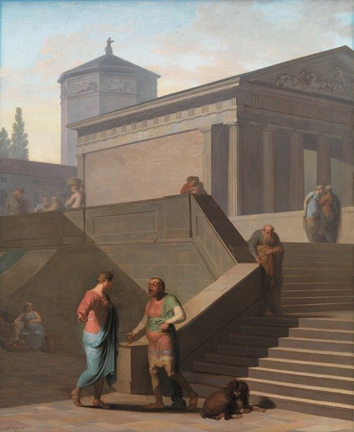 Pamphilius and his sevant Davus. From Terence´s Andria (1802)