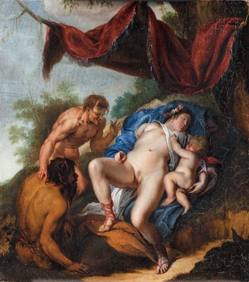 Sleeping Venus with Cupid Watched by Satyrs (1592 – 1640)