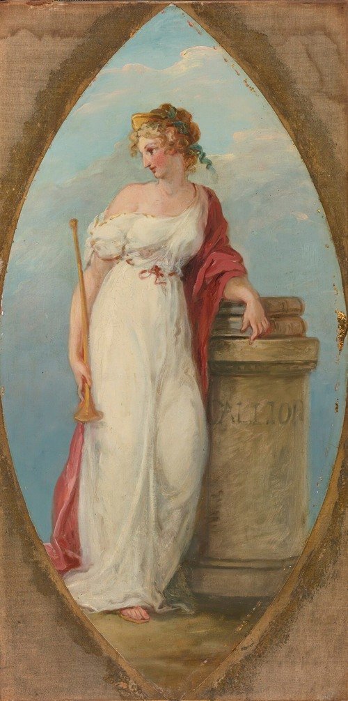 Muse with a trumpet — Circle of Angelica Kauffmann