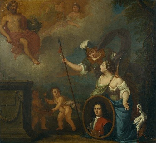 Allegorische voorstelling met zelfportret in wezenkleding (1688)