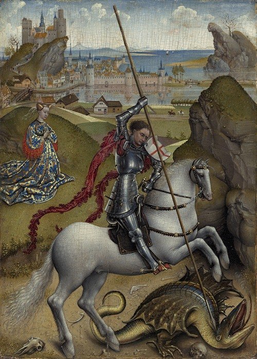 Saint George and the Dragon (c. 1432-1435) — Rogier van der Weyden