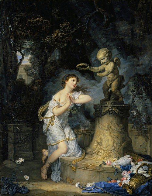 Une jeune Fille qui fait sa prière au pied de l’autel de l’Amour (A Young Woman Praying at the Altar of Love) (1767)